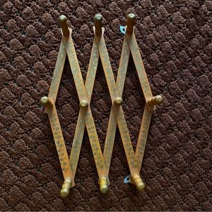 SOLD Accordion Style VTG Wall Shelf with Hooks